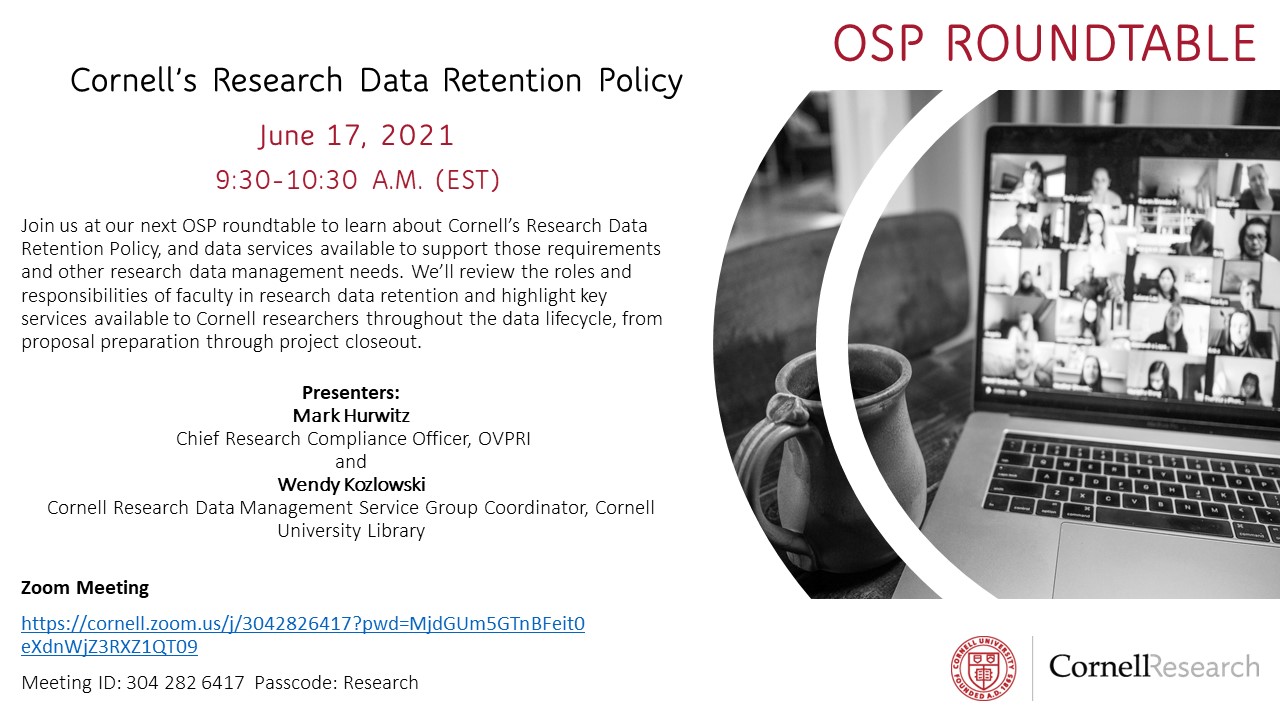 slide showing information for osp roundtable