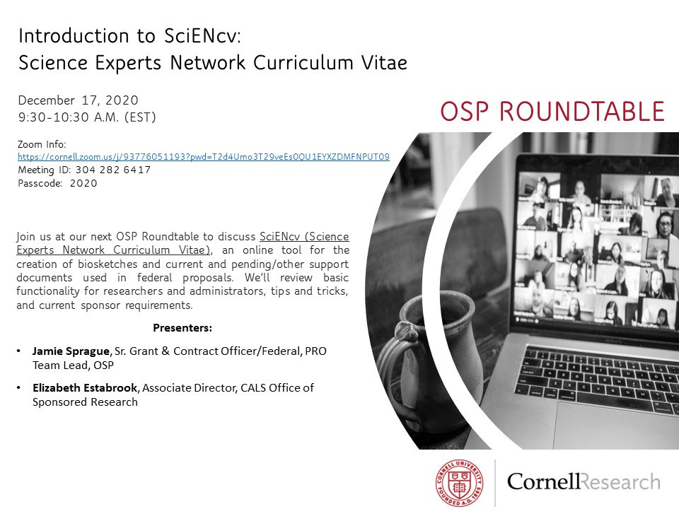 December 2020 OSP Roundtable flyer