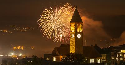 Fireworks over McGraw Tower